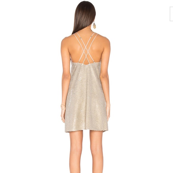 BNWT The Jetset Diaries gold diamond mini dress. - Picture 3 of 6